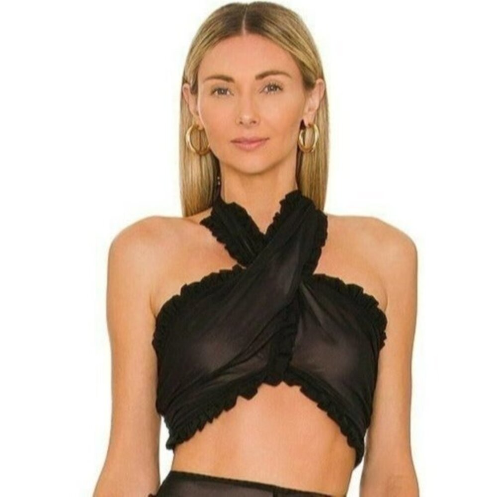 Majorelle Demi Mesh Wrap Top - Revolve
